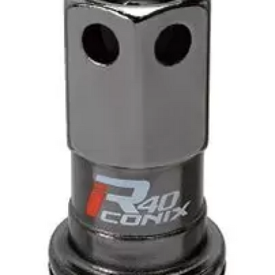 Project Kics R40 Iconix  12x1.25 Black Lug Nut (Black Seat) - 1pc