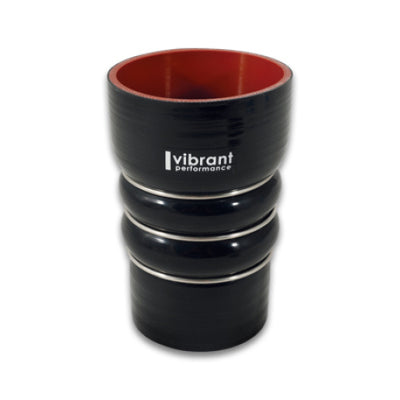 Vibrant Silicone Coupling 4 Ply Aramid CAC Transition Hose 3.25in x 3in Inlet/Outlet - Black