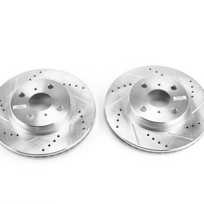 Power Stop 12-15 Scion iQ Front Evolution Drilled & Slotted Rotors - Pair