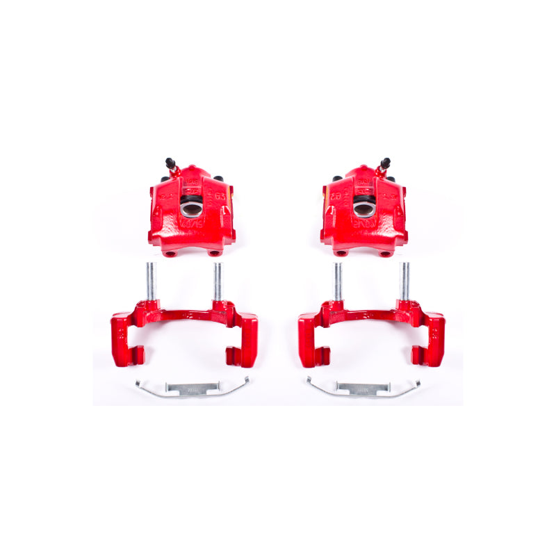 Power Stop 2000 BMW 323Ci Rear Red Calipers w/Brackets - Pair