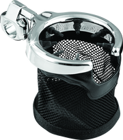 Kuryakyn Drink Holder with Mesh Basket 1 inch Clamp Chrome