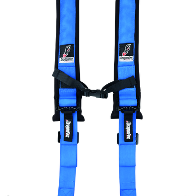 DragonFire Racing Harness- H-Style- 4-Point- 2in Buckle- Blue