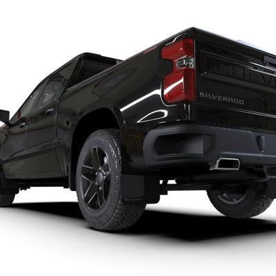 Rally Armor 19-26 Gen 4 Chevy Silverado 1500 Black UR Mud Flap Metallic Black Logo