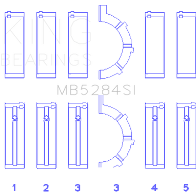 King Engine Bearings Chrysler/Jeep 287Ci 4.7L (Size +0.75mm) Main Bearing Set