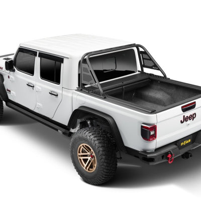 Rugged Ridge 20-22 Jeep Gladiator w/Trail Rail Sys Armis Tonneau Cover w/Max Track - Tex. Blk