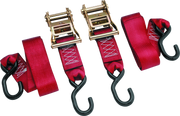 BikeMaster 2x84in Ratchet Tiedown Pair - Red
