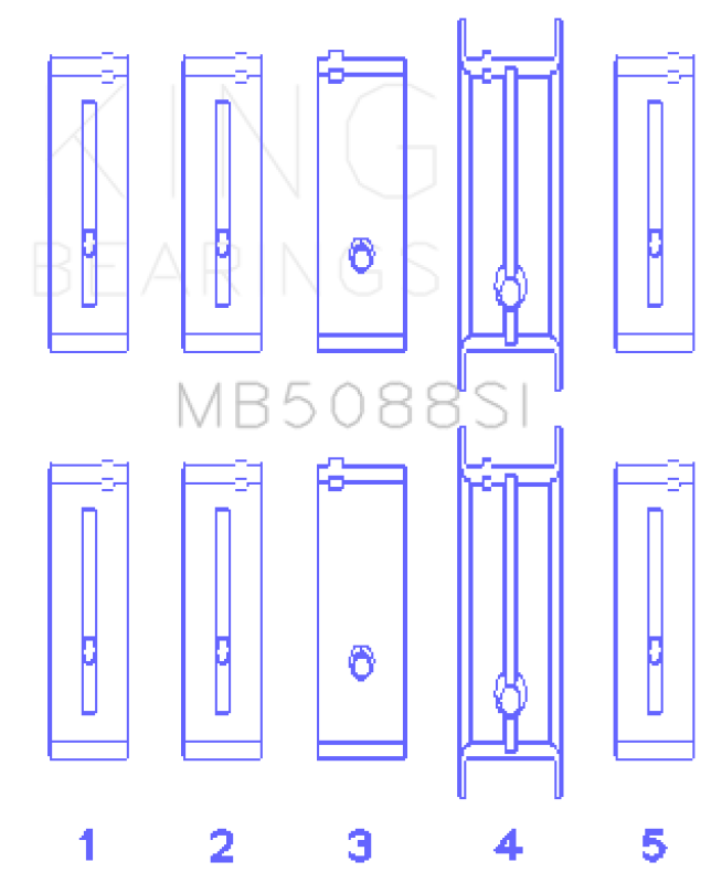 King Engine Bearings Chevrolet/Isuzu Ohv Ln2 (Size +0.25mm) Main Bearing Set