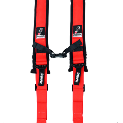 DragonFire Racing Harness- H-Style- 4-Point- 2in Buckle- Orange