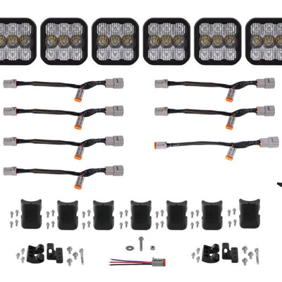 Diode Dynamics SS5 Pro Universal CrossLink 8-Pod Lightbar - White Combo