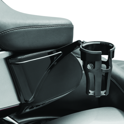 Kuryakyn Reflex Drink Holder Right Side HD Touring Passenger Mount 14 and Up Gloss Black