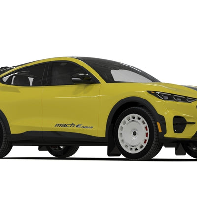 Rally Armor 2021-25 Ford Mach-E Rally Edition Black UR Mud Flap Metallic Black Logo