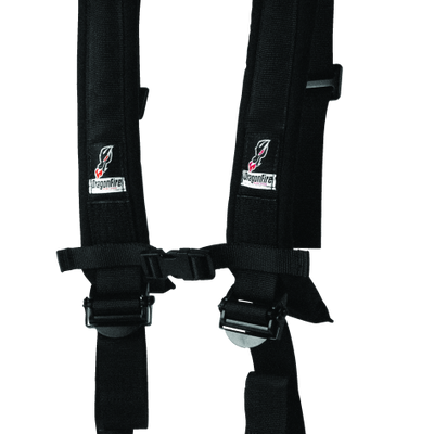 DragonFire Racing Harness H-Style- 4-Point- EZ-Adjust- 2in Buckle- Black