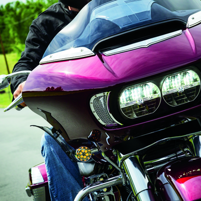 Kuryakyn Mesh Headlight Vent Accents Chrome