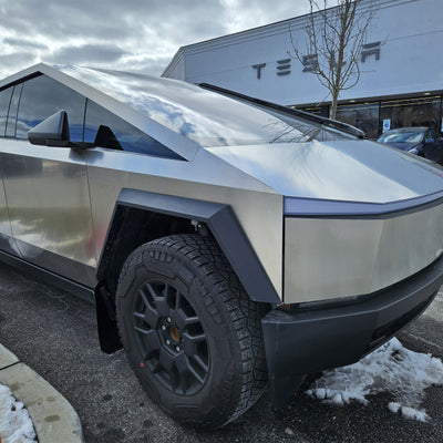 Rally Armor 24-25 Tesla Cybertruck Black UR Mud Flap White Logo