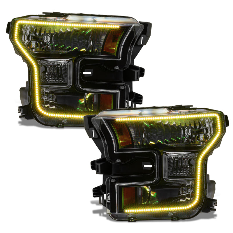 Oracle 15-17 Ford F-150 Dynamic RGB+A Pre-Assembled Headlights Halogen - Blk Edition -