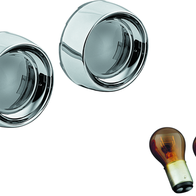 Kuryakyn Deep Dish Bezels With Smoke Lenses Red Light