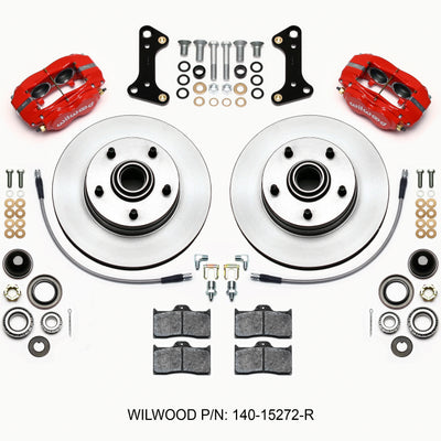 Wilwood Forged Dynalite-M Front Kit 11.00in 1 PC Rotor&Hub Red 67-69 Camaro 64-72 Nova Chevelle