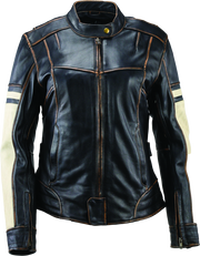 Kuryakyn Leather By River Road Dame Vintage Leather Jacket Black Womens - Small