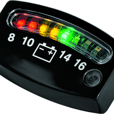 Kuryakyn LED Battery Gauge Universal Black