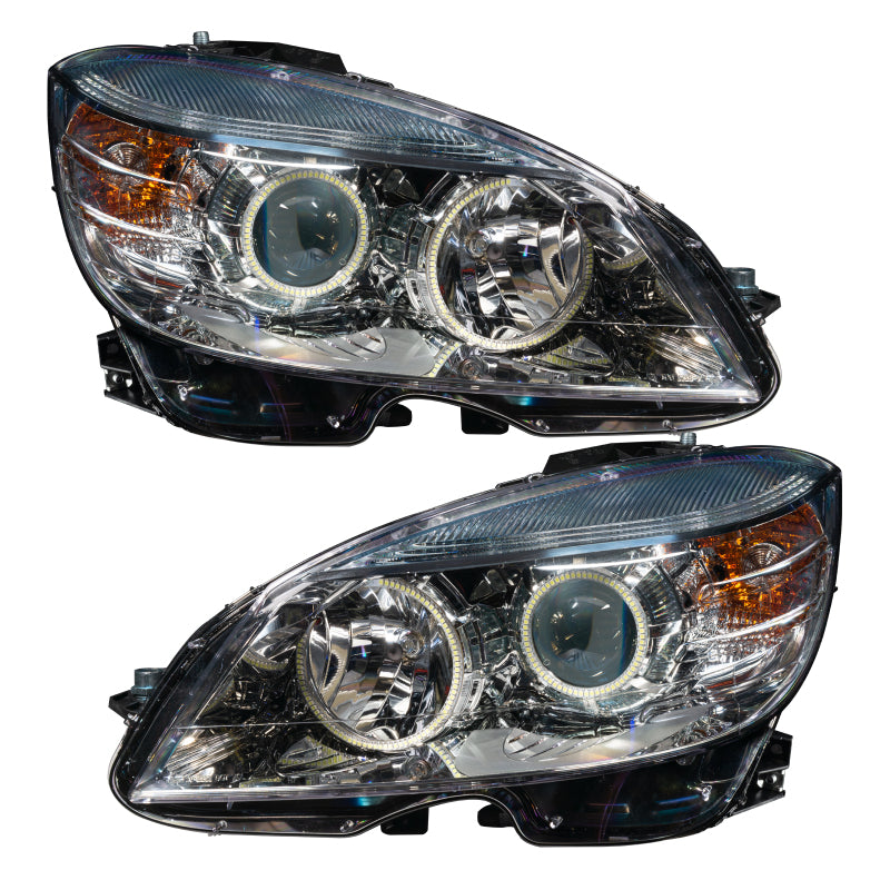 Oracle 08-11 Mercedes Benz C-Class Pre-Assembled Headlights Chrome Housing w/o Controller