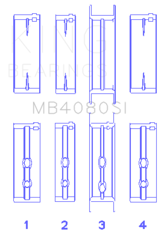 King Engine Bearings GMC 2.8L/3.4L V6 173Ci/207Ci (Size +0.25mm) Main Bearing Set