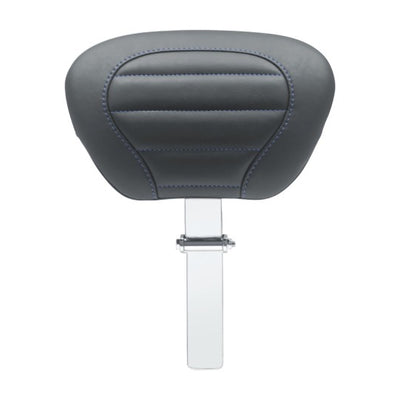 Mustang 08-21 HD Electra Glide,Rd Glide,Rd King,Str Glide Driver Backrest - Black w/ Blue Stitching