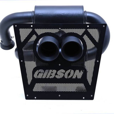 Gibson 2024 Cam-Am Maverick R 4in. T304 Stainless Round Dual Wall Slash-Cut Tip - Black Ceramic