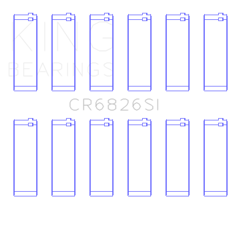 King Engine Bearings Holden 175/190 3.6L (Size +0.50mm) Connecting Rod Bearing Set
