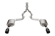 Corsa 24+ Frd Mustang GT- Sport Cat-Back Ex.Sys 3.0in Dual Rear Exit w/4.5in Blk PVD StraightCut Tip