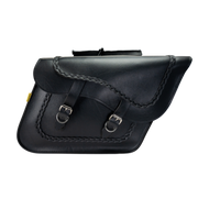 Willie & Max Universal Braided Large Slant Saddlebags (16 in L x 11 in H x 6.5 in W) - Black