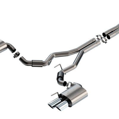 Borla 2024 Ford Mustang GT 5.0L V8 3 in ATAK Catback Non-Active Exhaust- Chrome Quad Tip