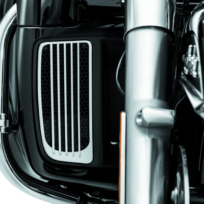 Kuryakyn Radiator Grills For Twin Cooled Models Chrome & Black (Pair)