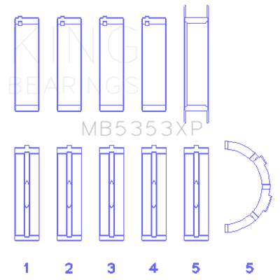 King Engine Bearings Ford 281 4.6L Sohc 16V (Size +0.50mm) Main Bearing Set