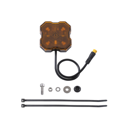 Diode Dynamics Stage Series Single Color LED Rock Light - Amber M8 (one)