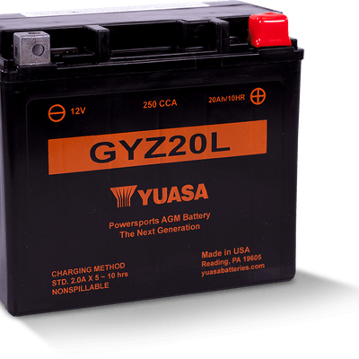 Yuasa GYZ20L High Performance Maintenance Free AGM 12 Volt Battery