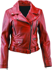 Kuryakyn Leather By River Road Arabian Spice Leather Jacket Red Womens - 2XL