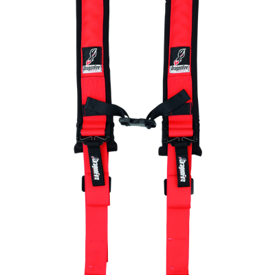 DragonFire Racing Harness- H-Style- 4-Point- 2in Buckle- Red