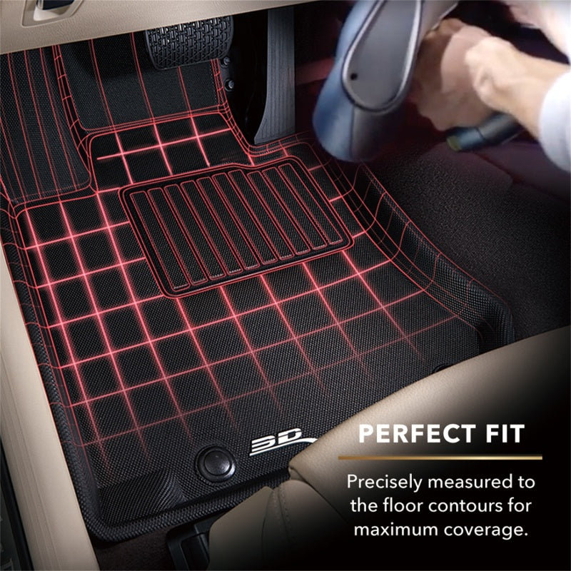 3D MAXpider 20-23 Toyota Highlander 8-Seat Kagu Black Floor Mat - Row 3
