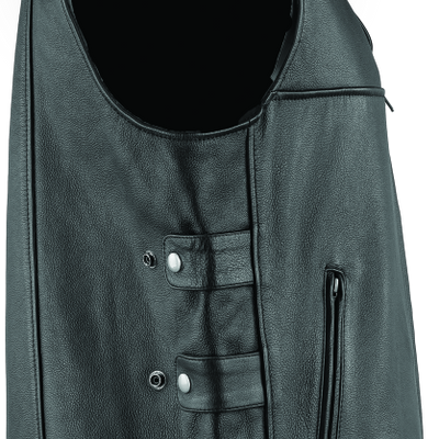 River Road Plains Leather Vest Black - Small