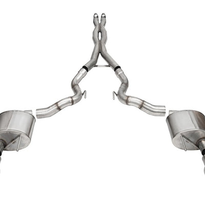 Corsa 24+ Ford Mustang GT Conv. Xtreme Cat-Back Ex. Sys. 3.0in Dual Rear Ex w/4.5in StraightCut Tips
