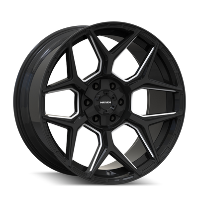 Mayhem Vanquish 8119 20X9.5 / 5x127/5x139.7 / 0mm Offset / 78.1mm Hub - Gloss Black Milled