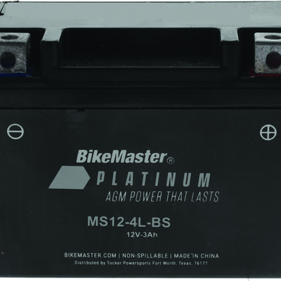 BikeMaster AGM Battery - MS12-4L-BS