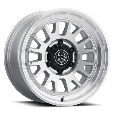 ICON Anza 17x8.5 / 5x5 / -6mm / 4.5in BS Silver Machined Wheel