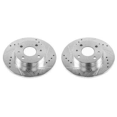 Power Stop 12-18 Fiat 500 Rear Evolution Drilled & Slotted Rotors - Pair
