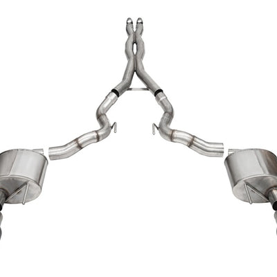 Corsa 24+ Frd MustangGT Conv Xtreme Cat-Back Ex.Sys 3.0in Dual Rear Ex w/4.5in Blk PVD ProSeries Tip