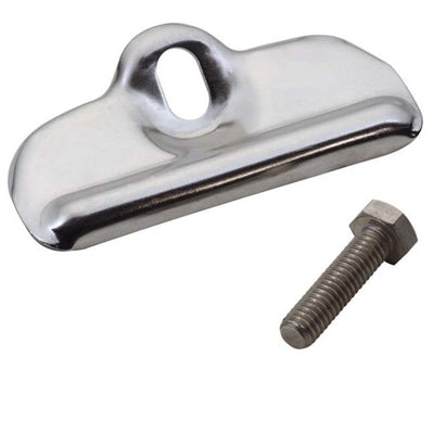 Kentrol 76-86 Jeep CJ Battery Tray Clamp - Polished Silver