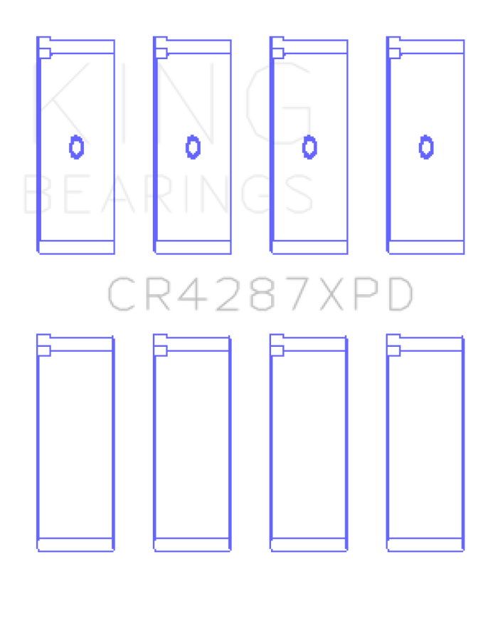 King Honda B18C1/B18C5 16V (Predoweled for Alum Rods) Performance Rod Bearing Set - Size STDX