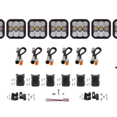 Diode Dynamics SS5 Sport Universal CrossLink 7-Pod Lightbar - White Combo