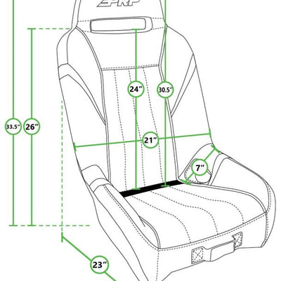 PRP Polaris RZR PRO XP/PRO R/Turbo R GT/S.E. Suspension Seat- Black