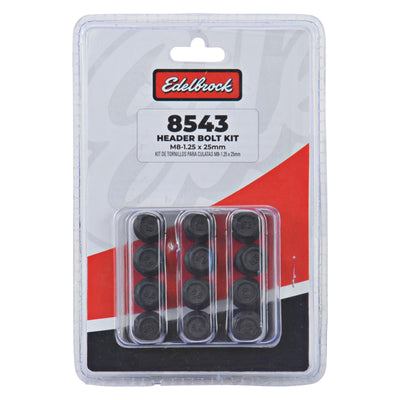 Edelbrock Exhaust Header Bolts M8-1.25 X 25mm, Black Oxide (Set Of 12)